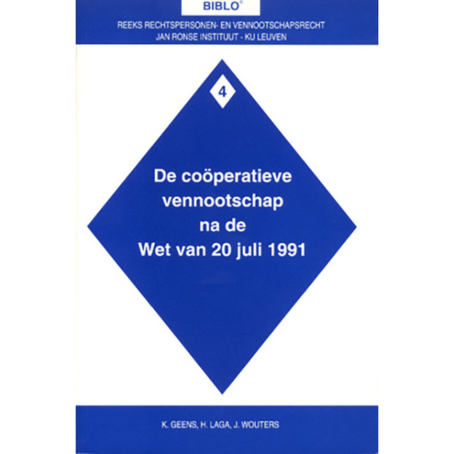 De coöperatieve vennootschap na de Wet van 20 juli 1991