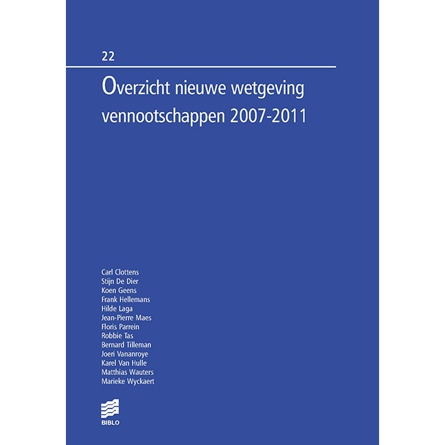 Overzicht nieuwe wetgeving vennootschappen 2007-2011