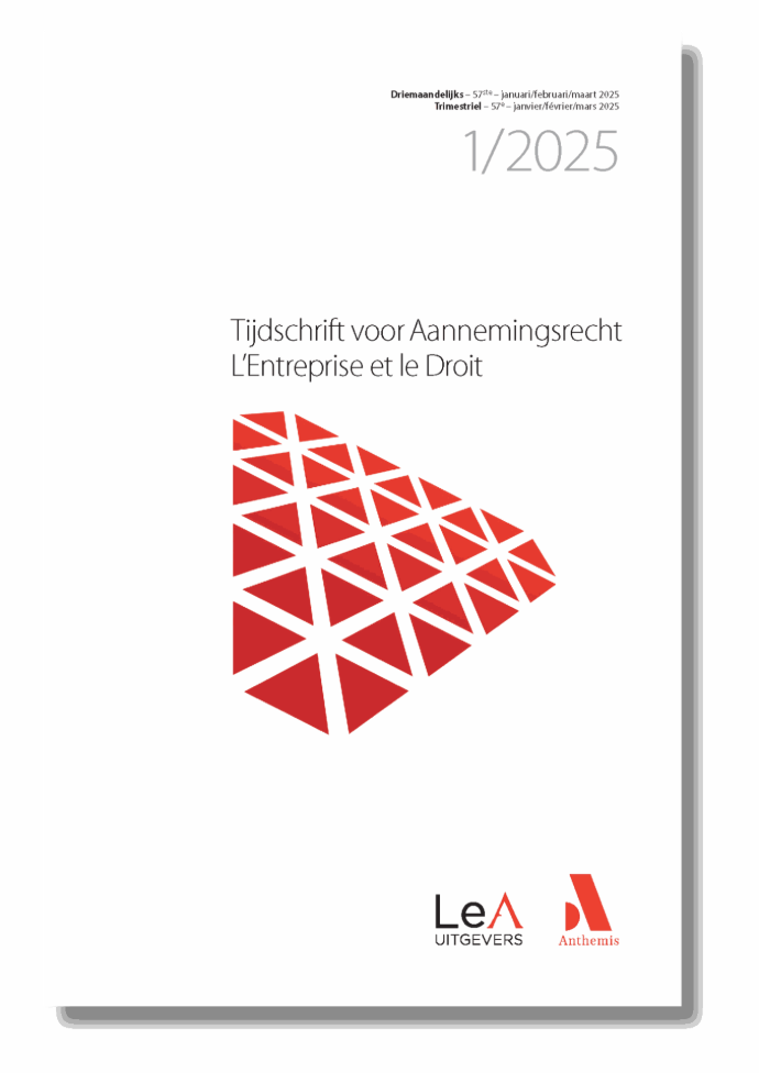 Tijdschrift voor Aannemingsrecht - L'Entreprise et le Droit -  Abonnement
