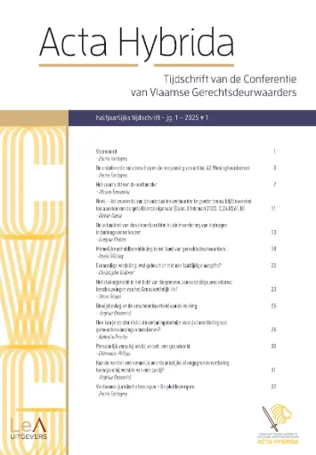 Acta Hybrida - Tijdschrift van de Conferentie van Vlaamse Gerechtsdeurwaarders