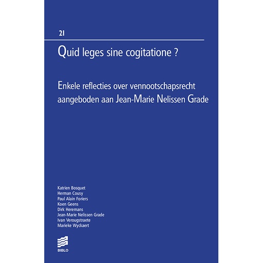 [RONSEBOEK_21] Quid leges sine cogitatione ?
