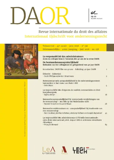 [DAOR2026/2] Internationaal tijdschrift voor Ondernemingsrecht / Revue internationale du Droit d'affaires (DAOR) - 2026/2